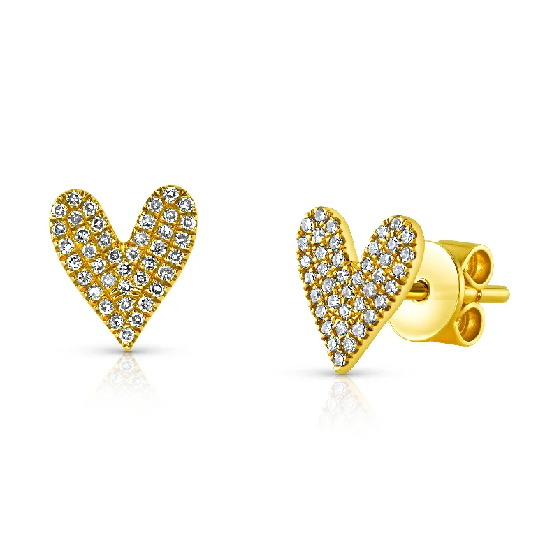 Women’s dazzling engagement rings-DIAMOND HEART STUDS, 14kt Gold