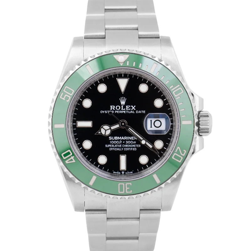 Unisex compact watches-MINT 2023 PAPERS Rolex Submariner 41 Date GREEN KERMIT Steel 41mm 126610 LV BOX