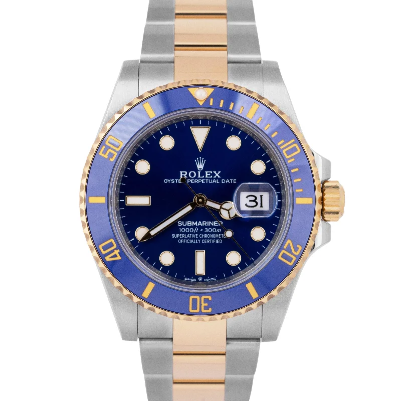 Unisex fitness trackers-UNWORN DECEMBER 2024 Rolex Submariner 41mm Cermaic Two-Tone Blue 126613 LB BOX