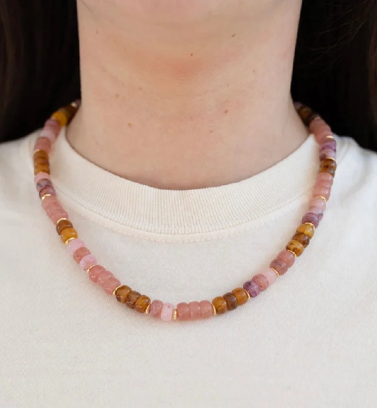 Women’s statement necklaces-Strawberry Rhubarb Resin Necklace