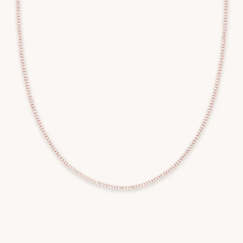 Women’s radiant gemstone necklaces-Tennis Chain Necklace in Rose Gold