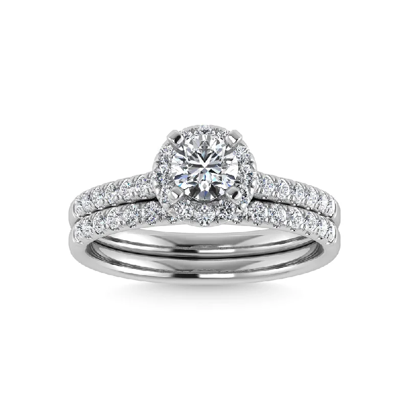 Women’s handcrafted engagement rings-10K White Gold Lab Grown Diamond 1 Ct.Tw. Bridal Ring