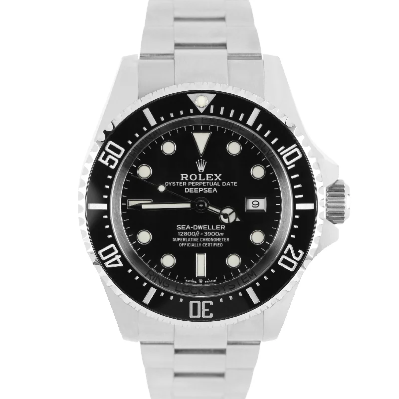 Unisex budget-friendly watches-UNPOLISHED Rolex Sea-Dweller Deepsea PAPERS Steel Black 44mm 126660 Watch BOX