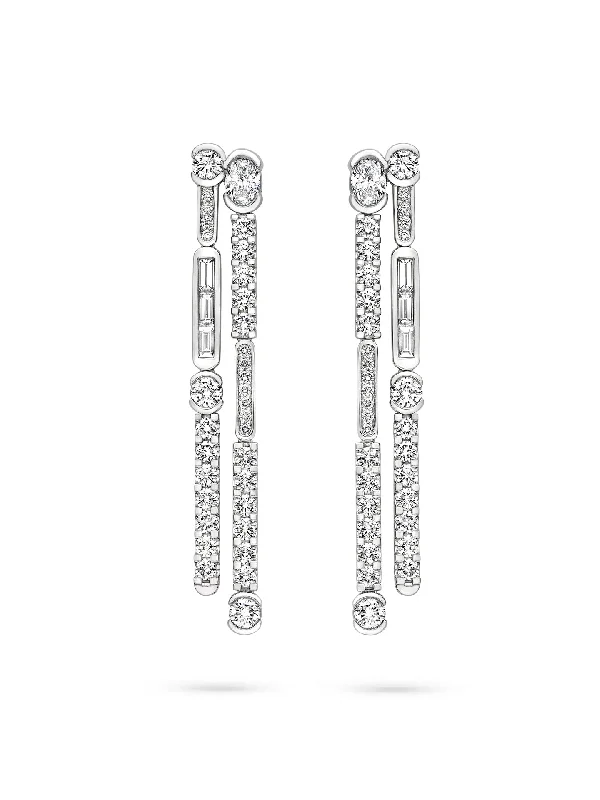 Women’s chandelier earrings-The Boodles National Gallery Collection - Play of Light Platinum Drop Earrings