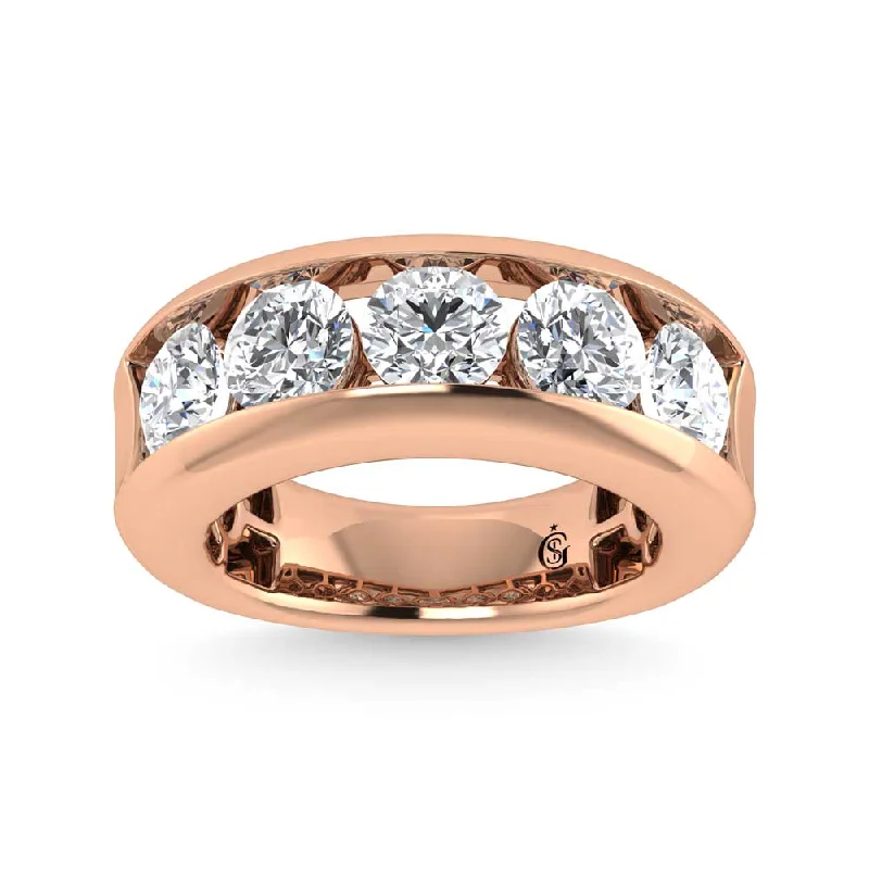 Women’s sparkling engagement rings-14K Rose Gold Lab Grown Diamond 5 Ct.Tw. Mens Fashion Ring