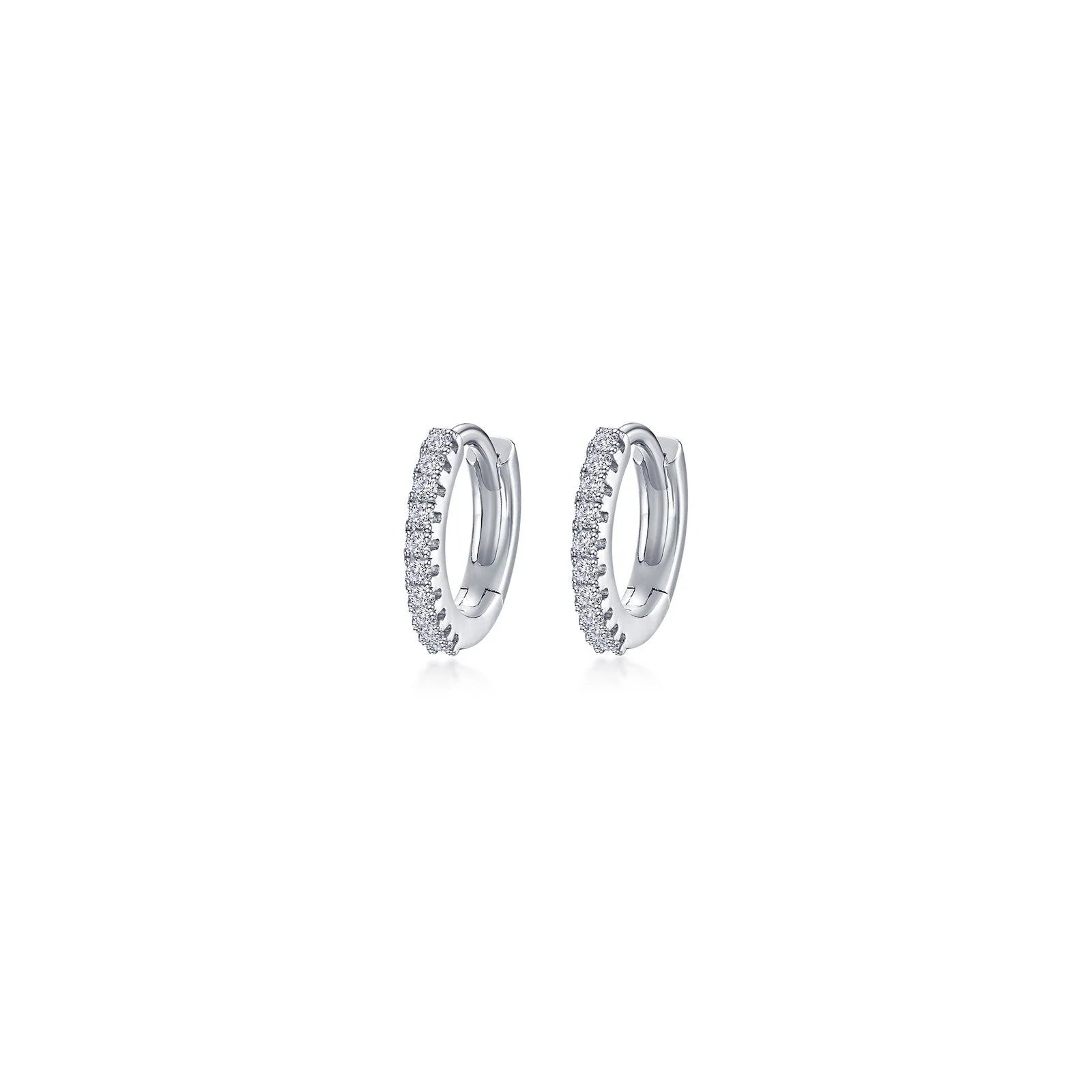 Women’s radiant diamond earrings-Lafonn Simulated Diamond 13.5mm Huggie Hoop Earrings E0621CLP00