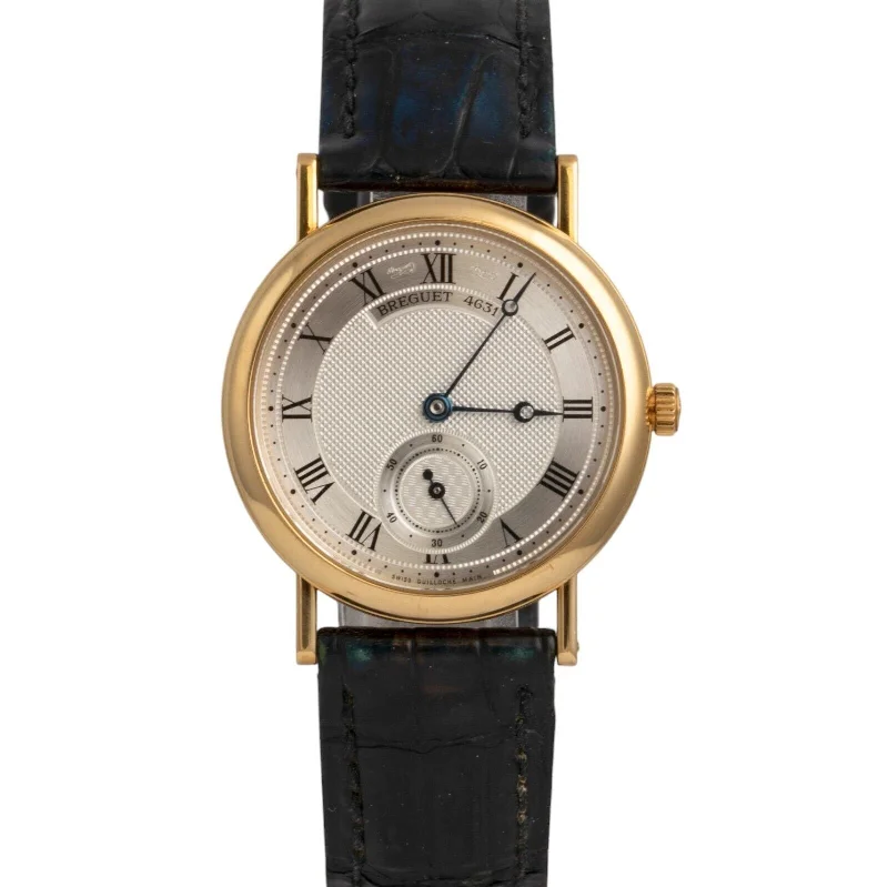 Unisex casual leather watches-Breguet Classique 3290 18k Yellow Gold Men's 32.5mm Textured Silver Dial Watch