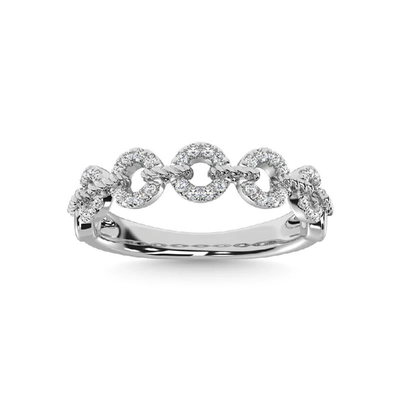 Women’s custom-made engagement rings-14K White Gold Diamond 1/5 Ct.Tw. Stackable Ring