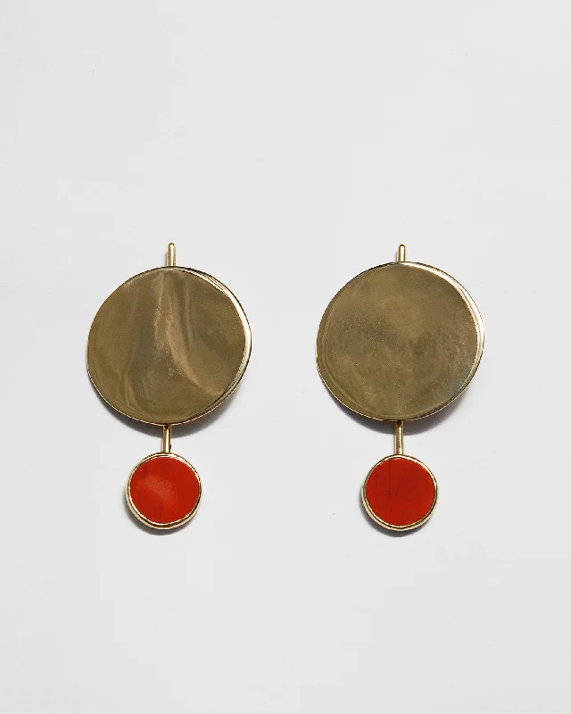 Women’s pearl earrings-Filia Earrings in Red Jasper