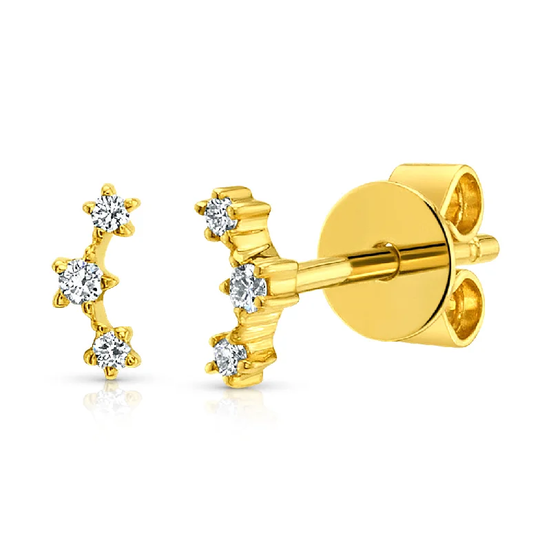 Women’s diamond trilogy engagement rings-STARRY NIGHT DIAMOND STUDS, 14kt GOLD