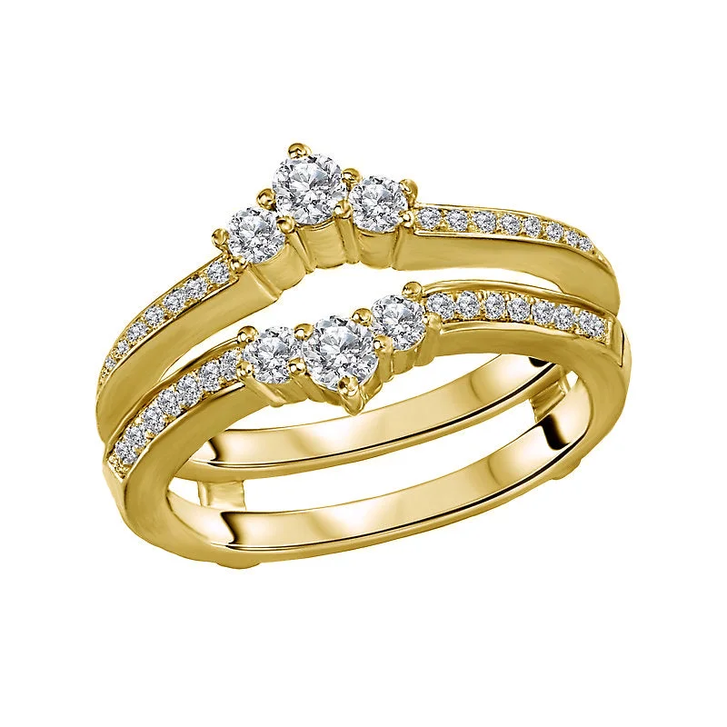 Women’s solitaire engagement rings-14ky Gold Graduated Diamond Jacket