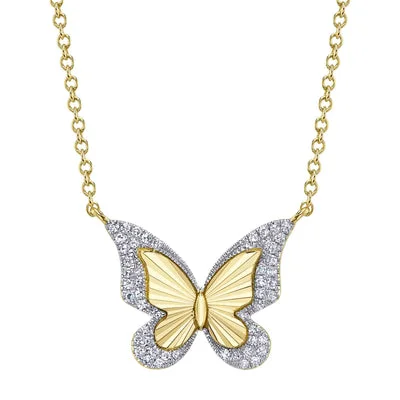 Women’s minimalist necklaces-0.10CT DIAMOND BUTTERFLY NECKLACE