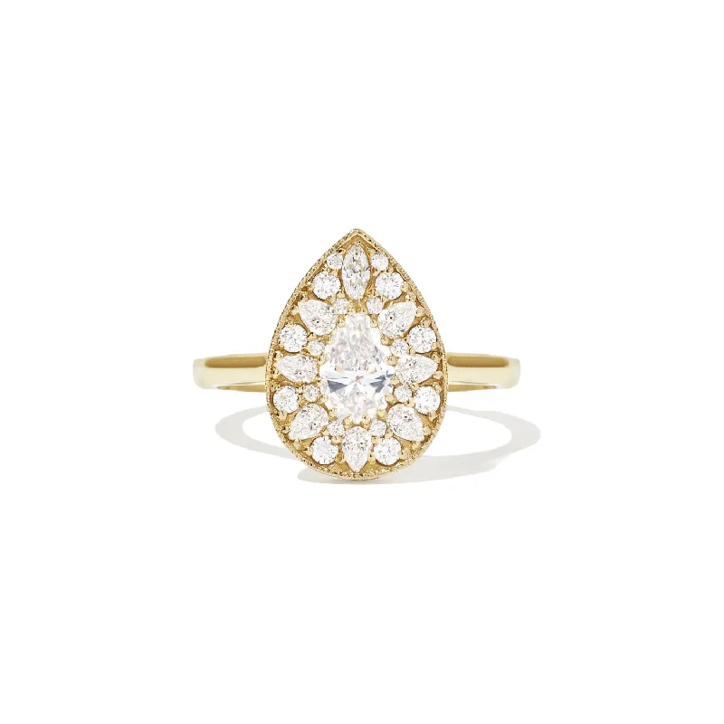 Women’s pear-shaped engagement rings-Pear-Shape Brilliant Cut Diamond Mosaic Ring