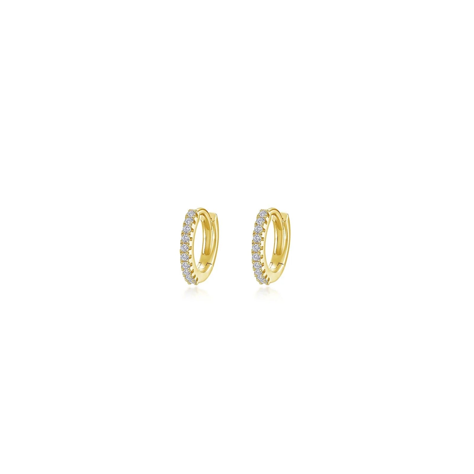 Women’s hoop earrings-Lafonn Simulated Diamond 10mm Huggie Hoop Earrings E0619CLG00