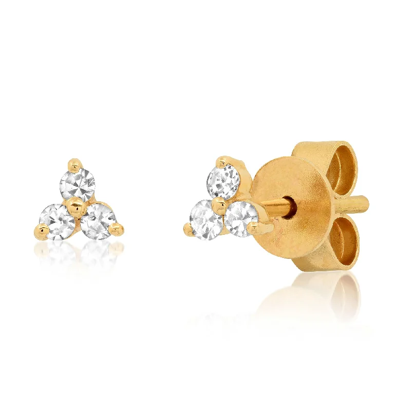 Women’s brilliant-cut engagement rings-TRIO DIAMOND STUDS, GOLD