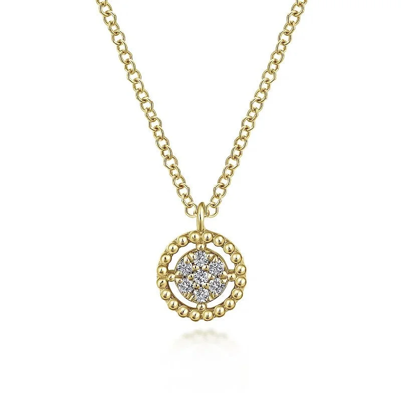 Women’s sparkling necklaces-14K Yellow Gold Bujukan Floating Diamond Pendant Necklace