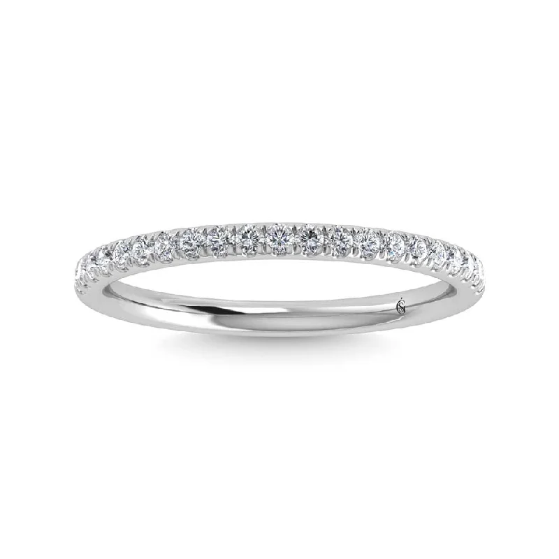 Women’s art deco engagement rings-14K White Gold Lab Grown Diamond 1/5 Ct.Tw. Band