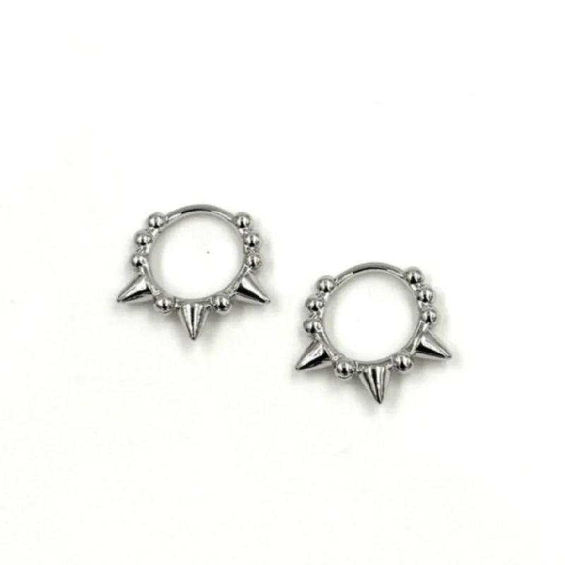 Women’s luxury earrings-Ashley Gold Sterling Silver Mini Spike Hoop Earrings