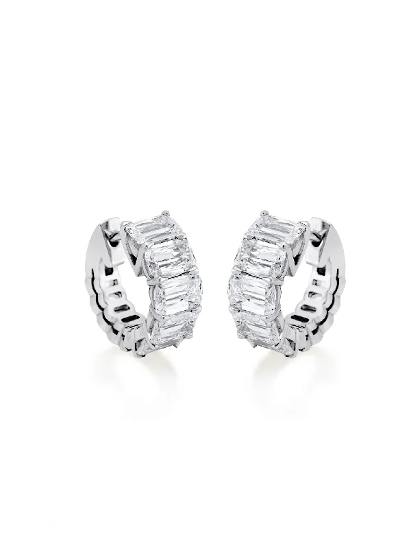 Women’s elegant drop earrings-Ashoka Diamond Platinum Hoop Earrings