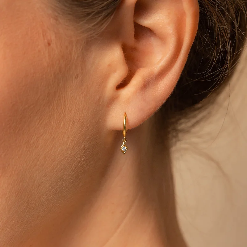 Women’s gold earrings-Ericka Diamond Huggies