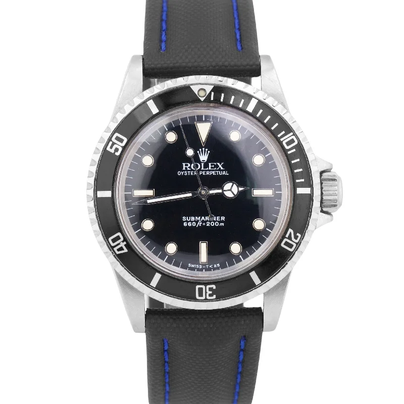 Unisex high-tech smartwatches-1989 Rolex Submariner No-Date 5513 BLACK Stainless Steel 40mm Automatic Watch