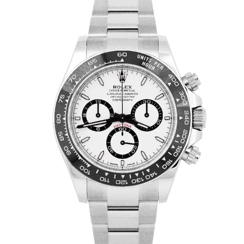 Unisex digital sports watches-BRAND NEW SEPT 2024 Rolex Daytona Cosmograph White PANDA 40mm 126500 LN BOX