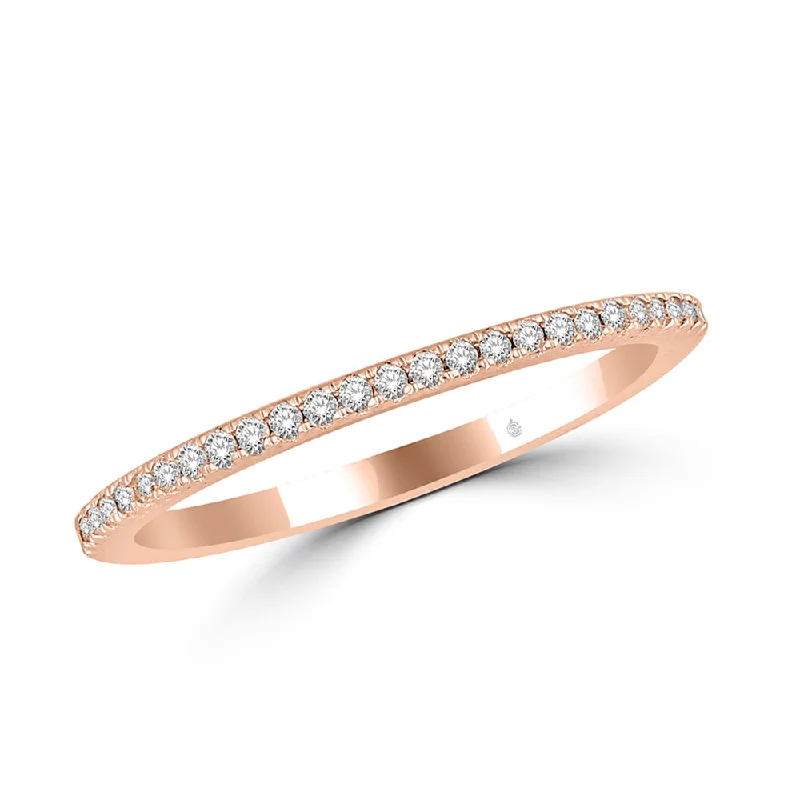 Women’s radiant engagement rings-14K Rose Gold 1/6 Ct.Tw. Diamond Stackable Band