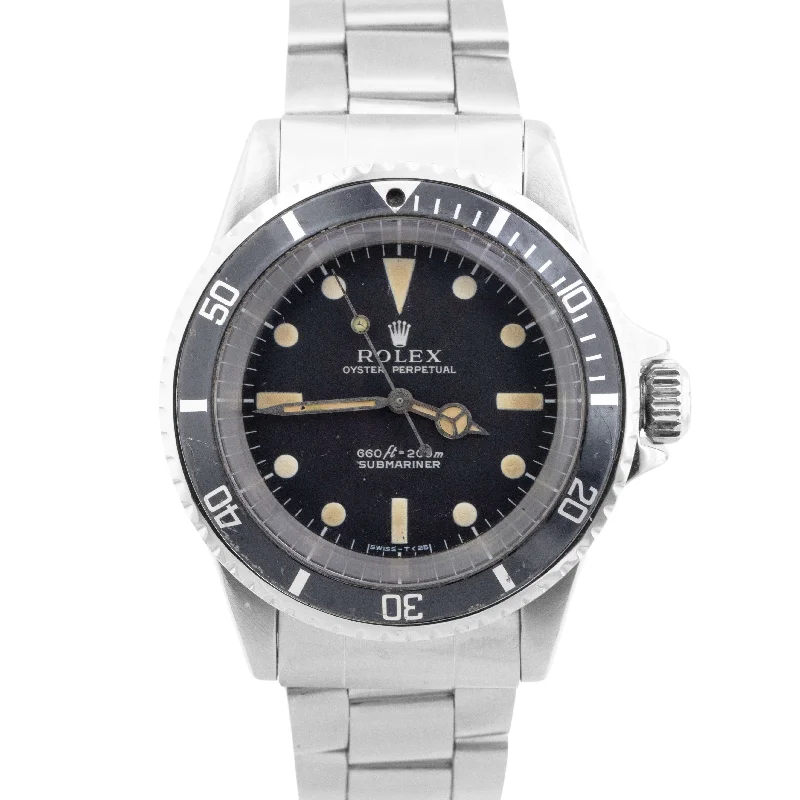 Unisex oversized watches-VINTAGE 1971 Rolex Submariner No-Date 5513 MATTE DIAL 40mm Steel Automatic Watch