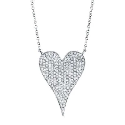 Women’s engraving necklaces-0.43CT DIAMOND HEART NECKLACE