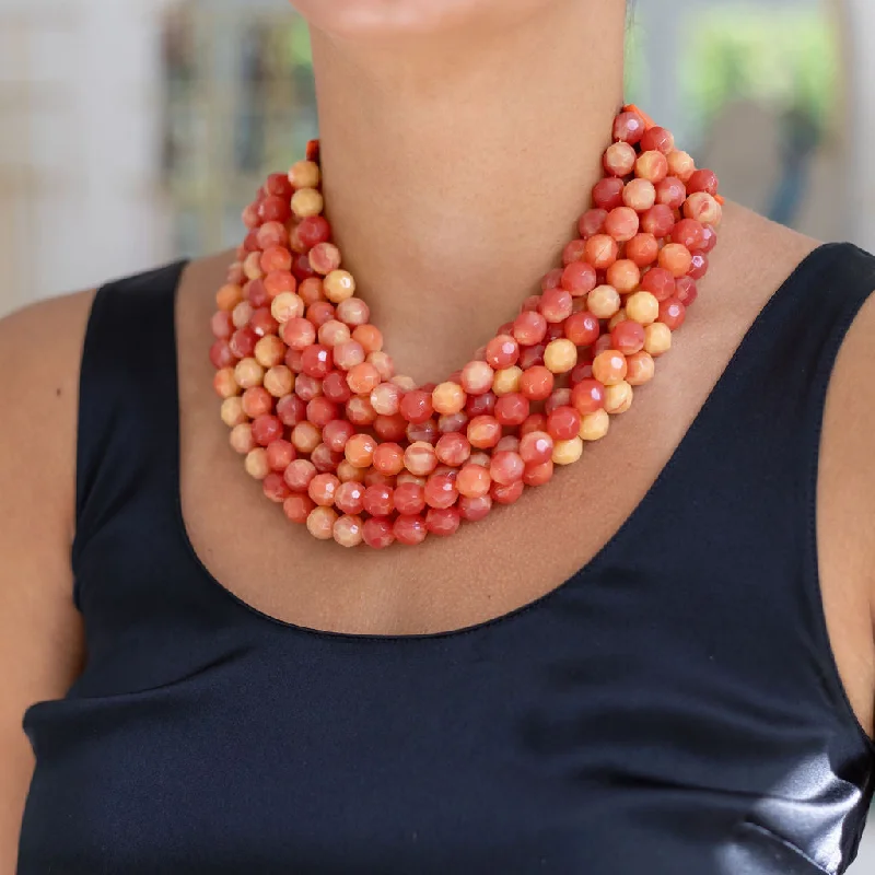 Women’s mixed metal necklaces-Clementine Resin Necklace