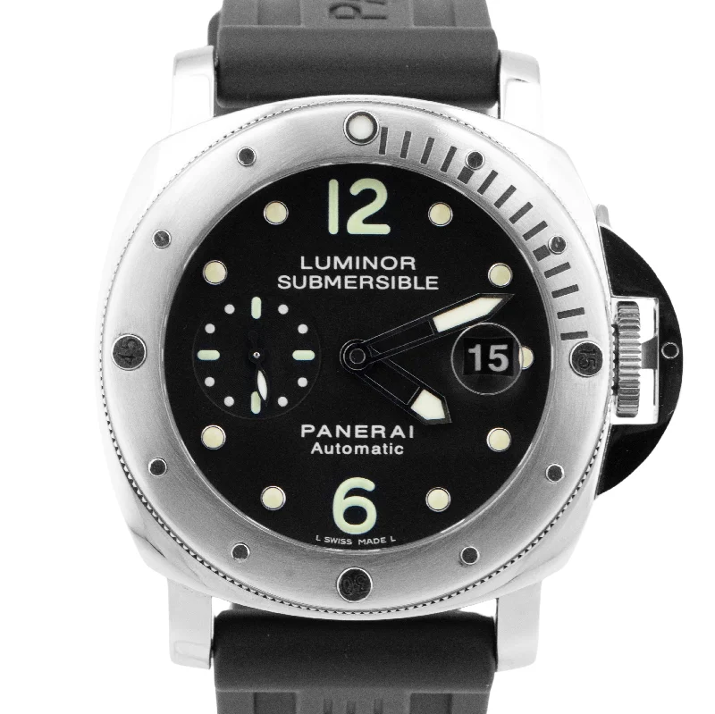 Unisex square watches-MINT PAPERS Panerai Luminor Submersible Stainless Steel 44mm PAM00024 Watch BOX