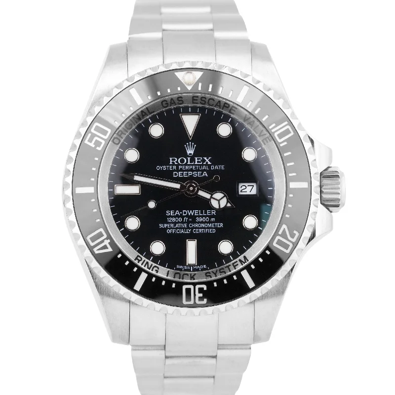 Unisex watches with interchangeable bands-MINT PAPERS Rolex Sea-Dweller Deepsea 44mm BLACK Ceramic Steel Dive 116660 BOX