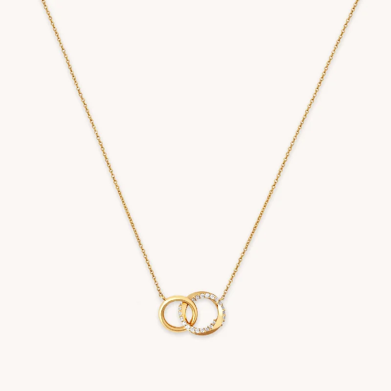 Women’s wedding necklaces-Orbit Crystal Chain Necklace in Gold