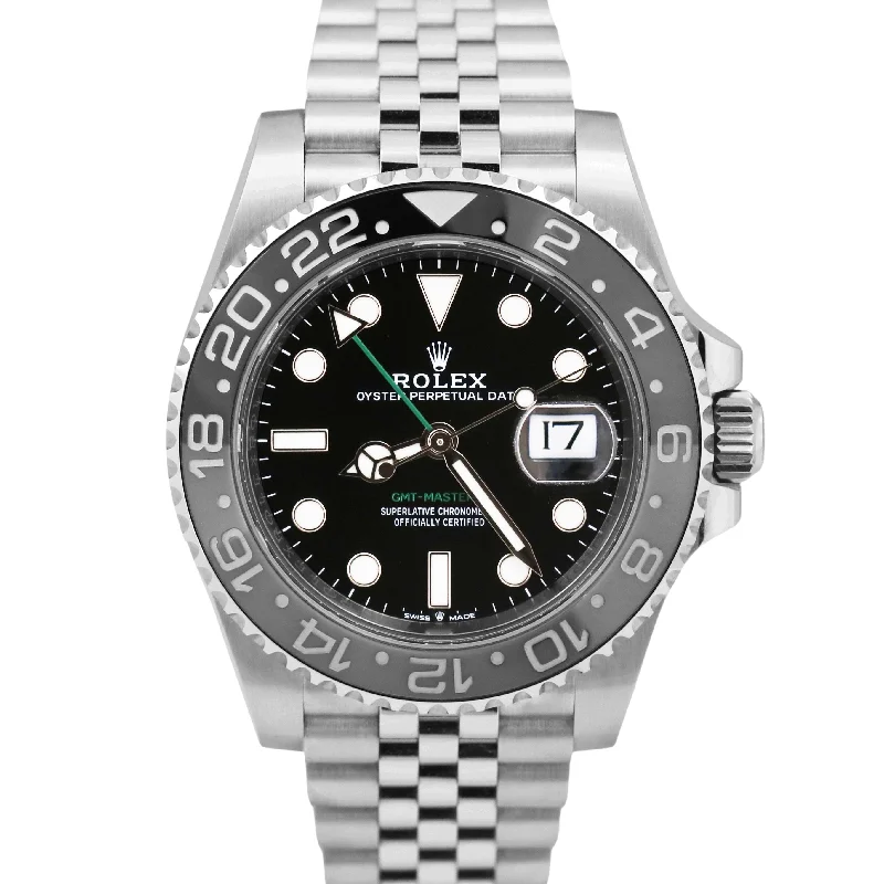 Unisex elegant chronograph watches-NEW OCTOBER 2024 Rolex GMT-Master II BRUCE WAYNE Ceramic JUBILEE 126710 GRNR BOX