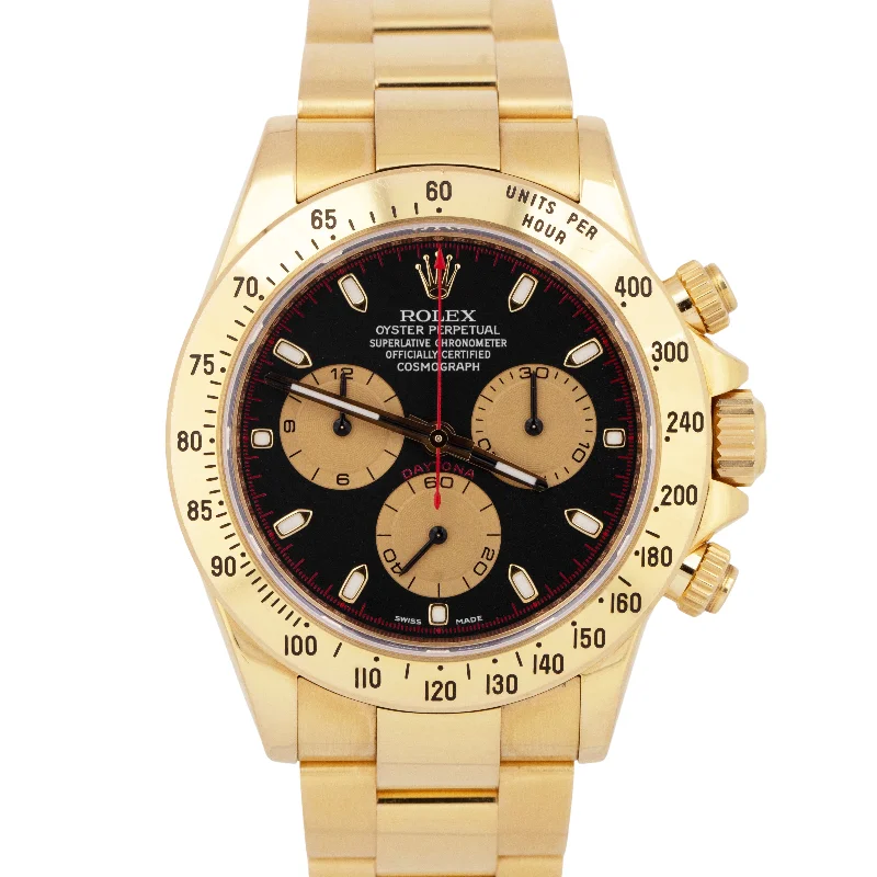 Unisex casual leather watches-UNPOLISHED 2015 PAPERS Rolex Daytona Cosmograph Paul Newman Gold 40mm 116528 BOX