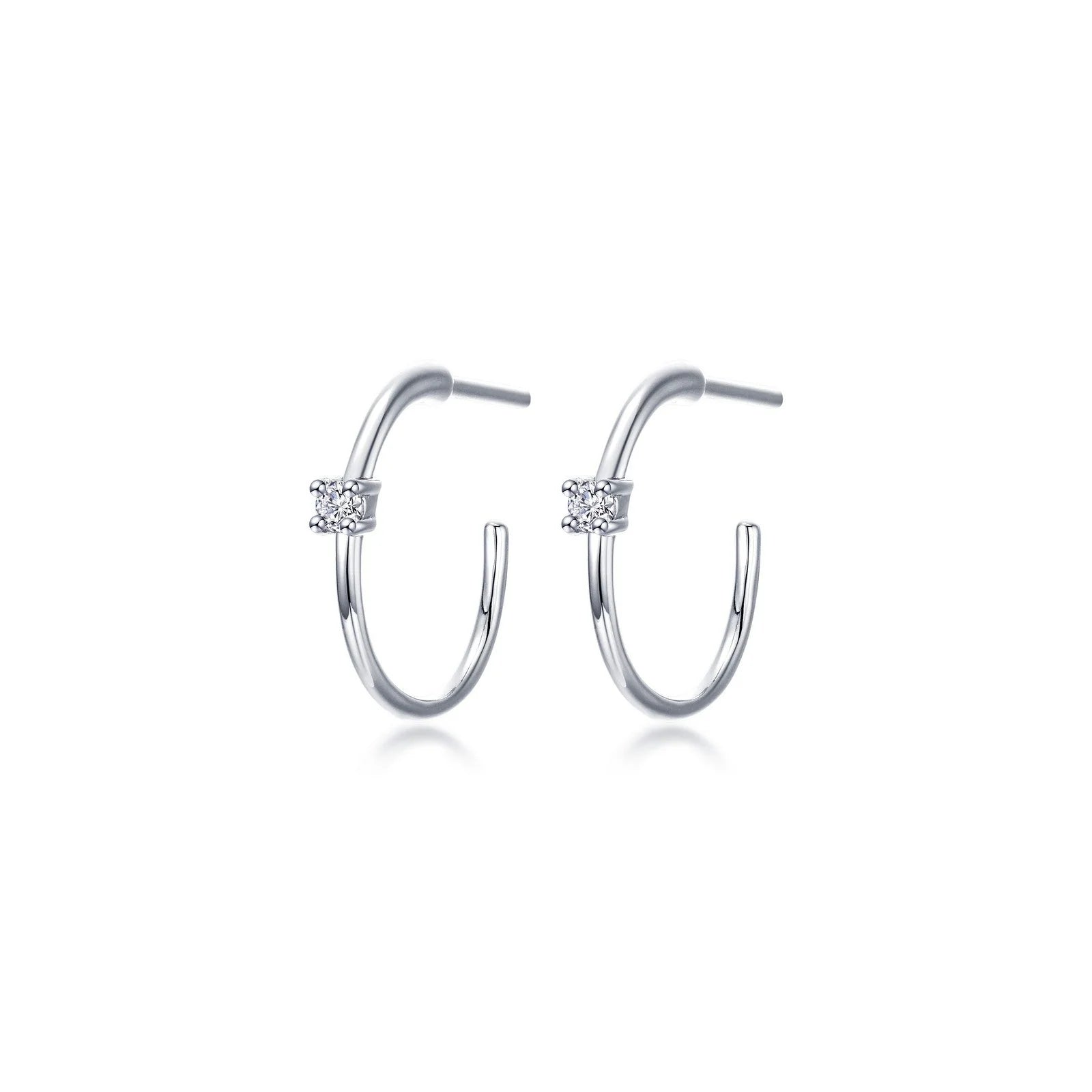 Women’s elegant stud earrings-Lafonn Simulated Diamond 25mm High Polished Hoop Earrings E0629CLP00