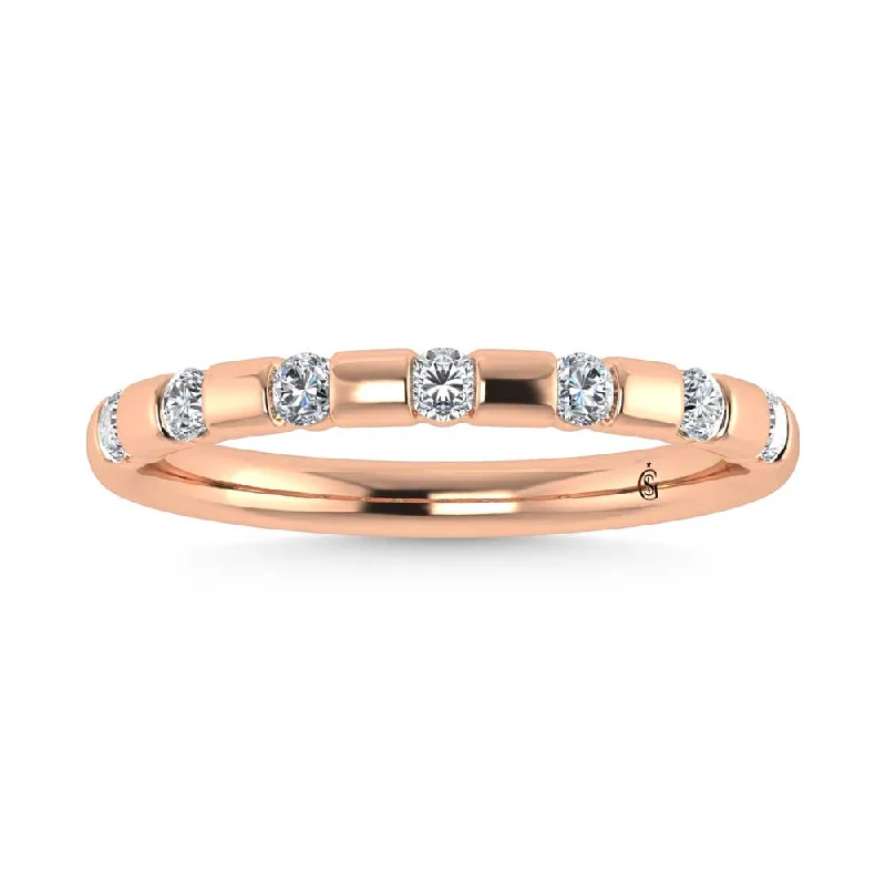 Women’s yellow gold engagement rings-14K Rose Gold  Diamond 1/4 Ct.Tw. Stackable Band