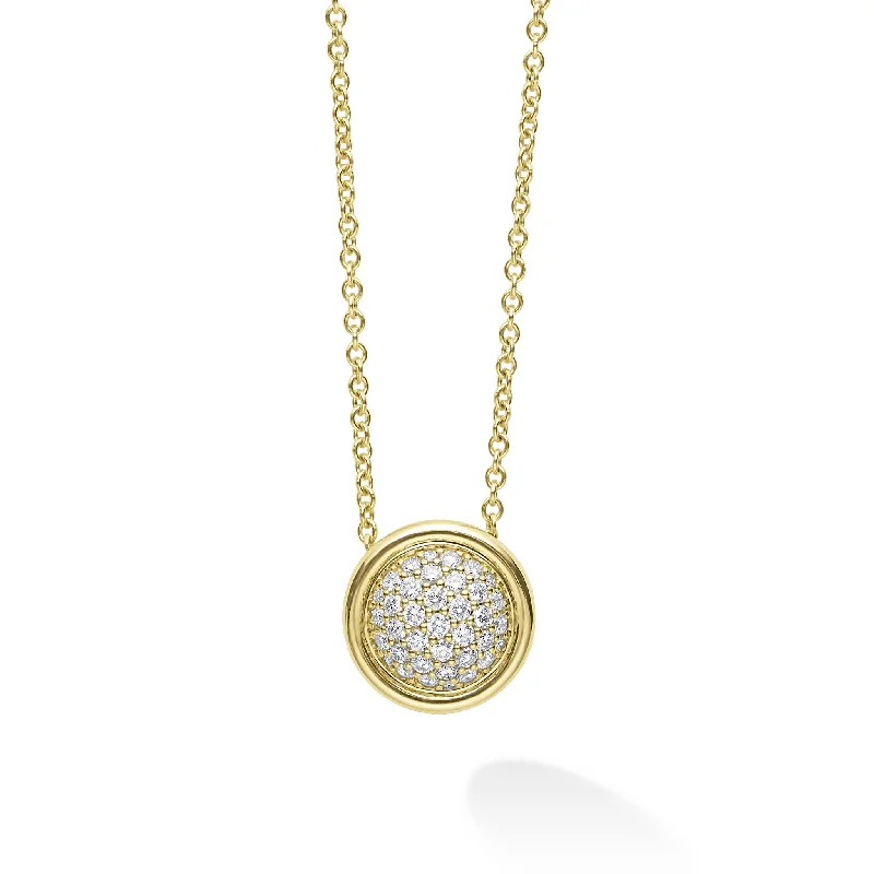 Women’s choker necklaces-Meridian 18K Gold Diamond Circle Pendant Necklace