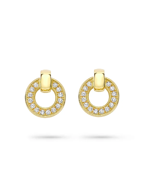 Women’s elegant drop earrings-Roulette Yellow Gold Diamond Flip Earrings