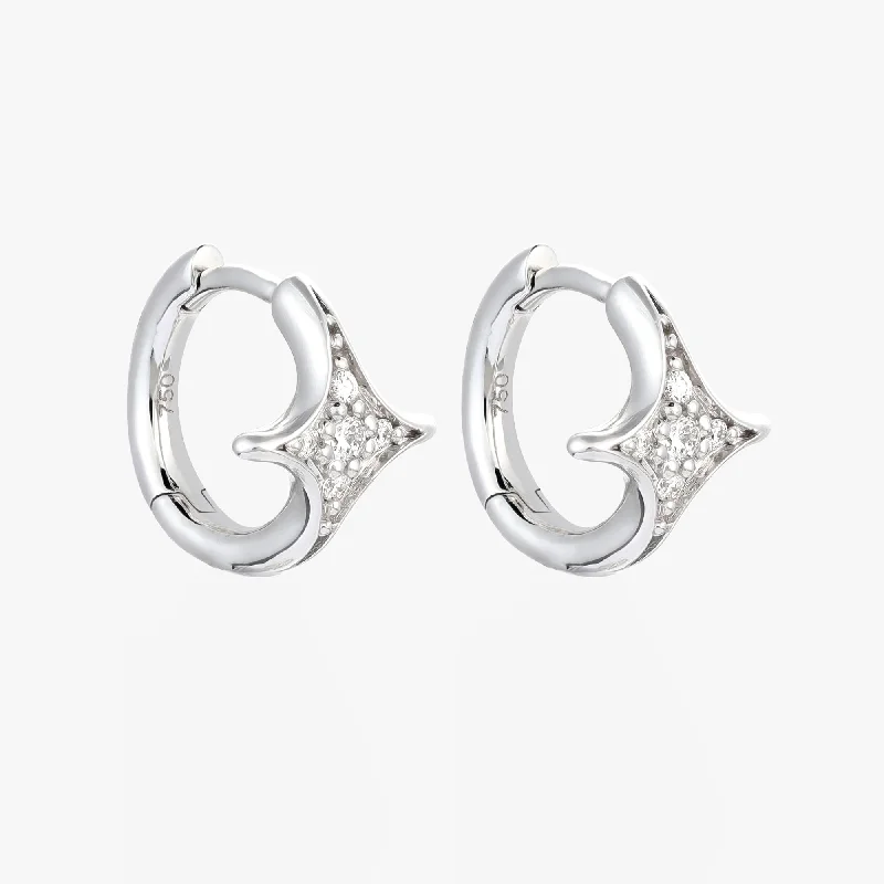 Women’s silver drop earrings-Luna Mini Hoops