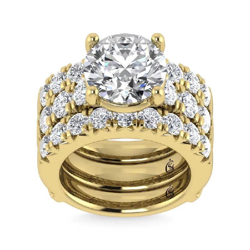 Women’s timeless engagement rings-14K Yellow Gold Lab Grown  Diamond 8 Ct.Tw. Bridal Ring