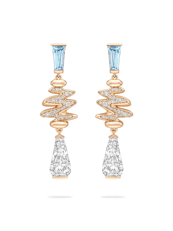 Women’s heart-shaped earrings-The Boodles National Gallery Collection - Brushstrokes Diamond Rose Gold Earrings