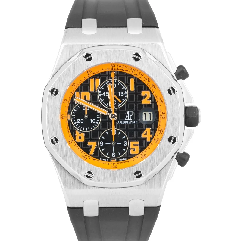 Unisex automatic watches-MINT Audemars Piguet Royal Oak Offshore VOLCANO Orange Rubber Steel 26170ST