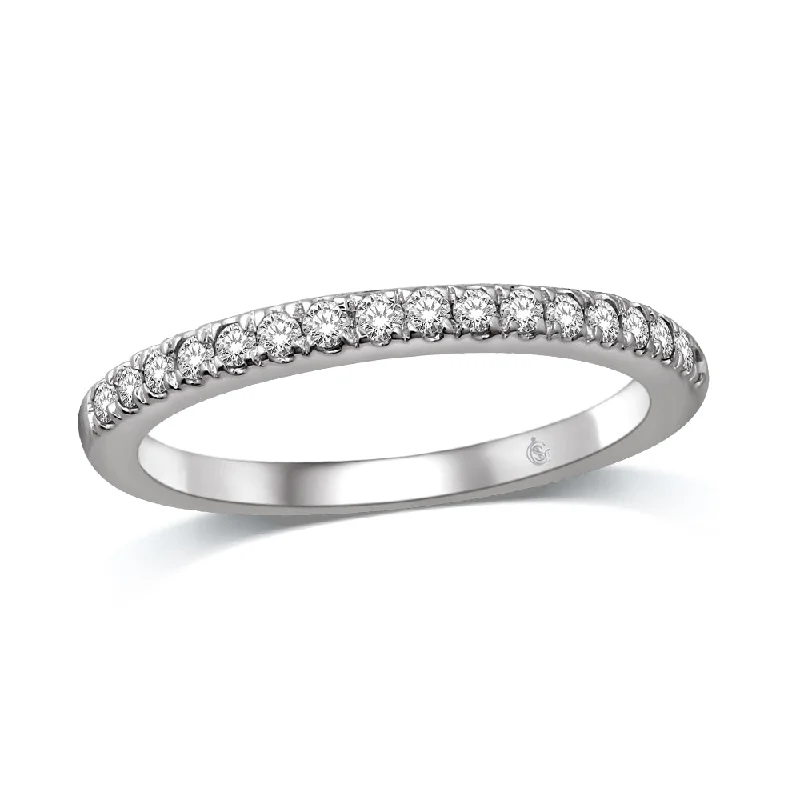 Women’s stackable engagement rings-14K White Gold 1/4 Ct.Tw.Diamond Annivesary Band