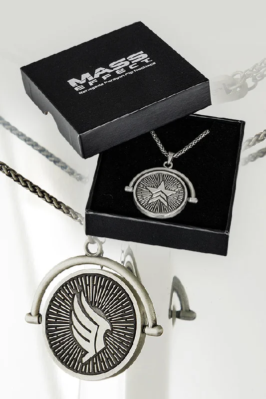 Women’s delicate necklaces-Mass Effect Renegade Paragon Flip Necklace