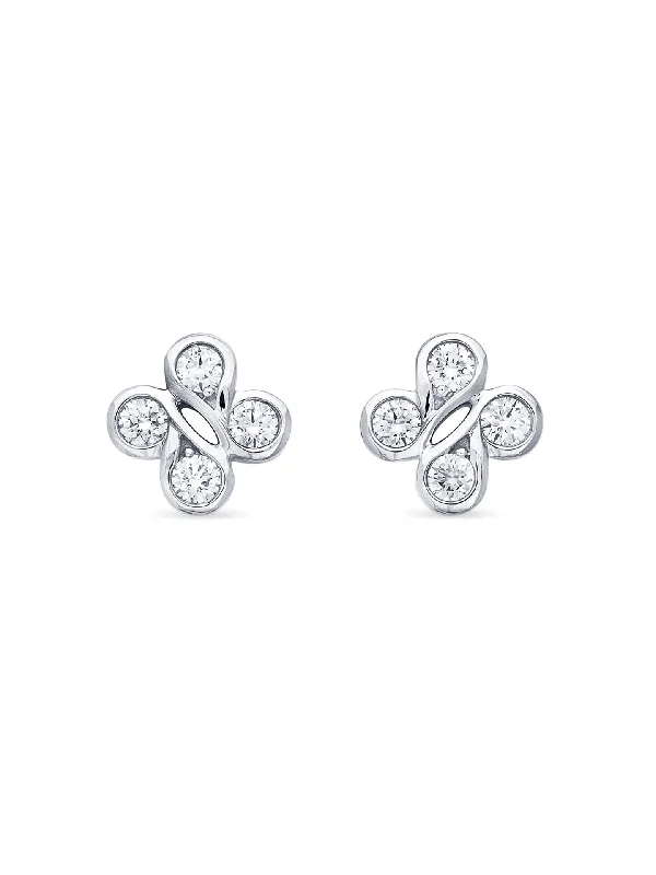 Women’s minimalist earrings-Be Boodles White Gold Stud Earrings