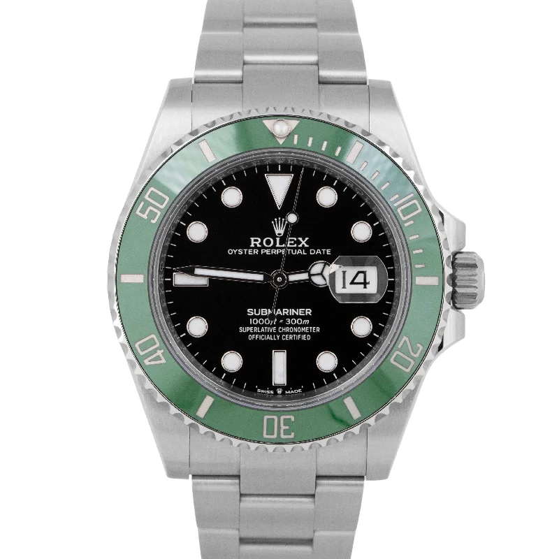 Unisex sporty wrist watches-2023 NEW PAPERS Rolex Submariner Date 41 KERMIT Green Steel 41mm 126610 LV BOX