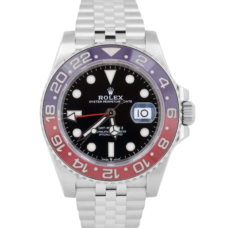 Unisex dress watches-MINT Rolex GMT-Master II 126710 BLRO PEPSI Red Blue Stainless JUBILEE 40mm BOX