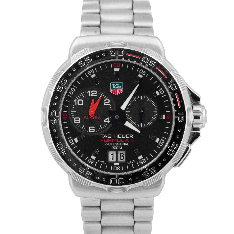 Unisex stylish digital watches-Tag Heuer Formula 1 Stainless Steel Alarm 41mm Quartz Watch WAH111C.BA0850