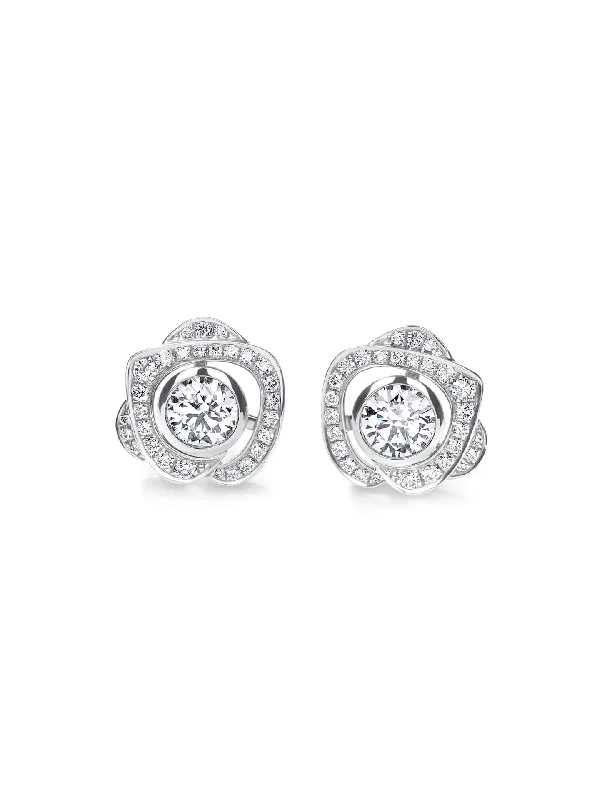 Women’s elegant stud earrings-Maymay Rose Platinum Diamond Stud Earrings